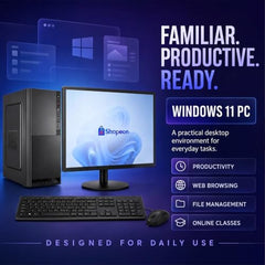 Shopeon Desktop Computer, Computer Set, Core i5, 8GB RAM, 128GB SSD, Windows 11, 20 Inch Monitor, Home Office PC