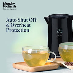 Morphy Richards Windsor Series 1.7 Litre Digital Electric Kettle|Digital Display with Touch Controls|Strix Controller: Accurate Temperature Control|Keep warm function|2 Years Product Warranty|Black