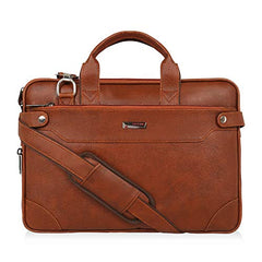 Zipline Laptop bags for men office use | Faux Leather Laptop Bag for Man - Fits 14/15.6/16 inch Laptop, Macbook, Macbook Pro Messenger Bags for Mens (1-Tan Bag)