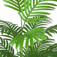 GARDEN GYANI Artificial Areca Palm Plant with Black Pot – 145 cm Tall Faux Tropical Decorative Plant with 35 Leaves for Home, Office & Living Room Décor