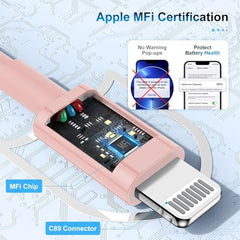 TUMABER 3 Pack MFi Certified iPhone Cable 3Ft, Lightning to USB Cord, 2.4A Fast Charging for iPhone 12/11/11Pro/11Max/X/Xs/Xr/Xs Max/8/7/6/5S/Se, White