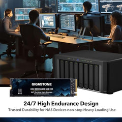 Gigastone 【NAS Certified】 High Endurance M.2 SSD 2TB (2-Pack) for Data Cache and Fast Boot, NVMe PCIe Gen3 Up to 2600MB/s, TLC Flash with SLC Caching, 24/7 Reliable for Gaming/PC/NAS, 5-Year Warranty