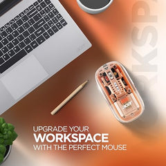 acer Clearview Transparent Wireless Mouse with Triple-Mode Connectivity, Silent Click Tech, Metal Scroll Wheel,1600 DPI Optical Sensor, USB-C Charging, Compatible Windows, MacOS, iOS, Android-Green