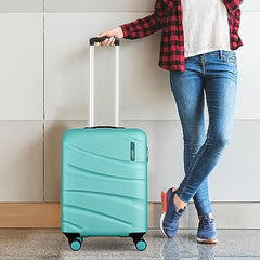 Safari 3Pc Polycarbonate Persia Set-55+65+77 Cms Small, Medium & Large Size (Cabin & Check-in) 8 Wheels Luggage/Speed_Wheel Suitcase/Trolleys (Pearl Blue)