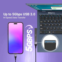 ZEBRONICS TA210U, 4 in 1 Type-C to USB Hub, USB 3.0, 4 USB Ports, Speeds Upto 5 Gbps, Metal Body, for Mac | Laptops, Black