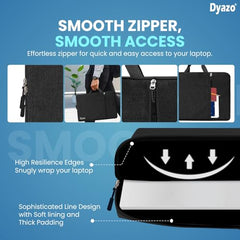Dyazo 15.6 Inch Laptop Sleeve with Charger Pouch | Front Pocket with Handle Water Resistant Sleeve Case | Compatible for MacBook, HP, Dell, Acer, Asus, Microsoft, Samsung and Other Notebooks (Grey)