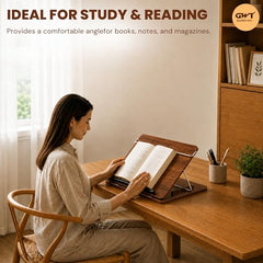 Premium Foldable Laptop Table with Adjustable Angle for Home, Study & Office Use (White, 15x21, Wooden)