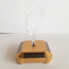 SYGA Solar Rotary Display Phone Watch Jewelry Stand Glasses Frame Stand Digital Display Stand Light Energy Automatic 360 Turntable (Watch Black)