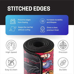 SMULY Gaming Mouse Pad, Large Desk Mat 58.5 x 28 cm, Extended Washable Mousepad, Desk Pad, 2mm Thick Non-Slip Rubber Base, Stitched Edges, Smooth Surface (Multicolour) – Red Hoodie Spider Design