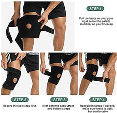 SYGA Adjustable Knee Cap Support Knee Brace Compression Sleeve Breathable Knee Pad For Men & Women- Arthritis Pain, Tendinitis Pain, ACl, Athletic Injury, Sports, Running, and Protection-Free Size