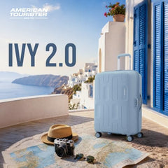 American Tourister 3PC PP Ivy 2.0-8 Wheel, Set (Small + Medium + Large) Hard Suitcase for Travel/Trolley Bag with Combination Lock & Smooth Sliding Double Wheel - Tan Orange, 55 Cm, 68 Cm, 79 Cm