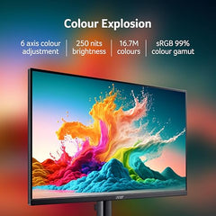 Acer EK240Y P6 P6 23.8 Inch IPS Full HD Backlit LED Monitor I 144Hz Refresh Rate, 1MS VRB Response Time, AMD FreeSync I 1 x VGA 1 x HDMI with Inbox HDMI Cable I Zero Frame Design I Eye Care I Black