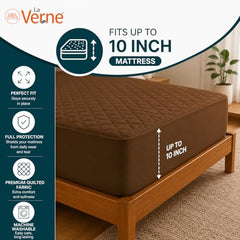 La Verne 100% Waterproof Premium Cotton Feel Mattress Protector Queen Size 78 x 60 Inches | Breathable and Hypoallergenic Ultra Soft Fitted Bed Protector Cover