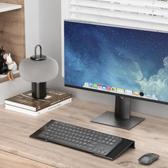 Beego Ergonomic Computer Keyboard Stand Holder Clear Acrylic Keyboard Riser Tilted Keyboard Holder Keyboard Tray with Lightpink Non-Slip Strip for Easy Typing at Home School Office Desk Accessories
