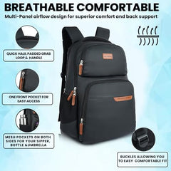 Half Moon Signature 45L Business Backpack Bag for Man | Professional Water Resistant 15.6 Inch Laptop Bags for Men Office use | School Bag for Boys | Travel Laptop Bags for Women Office use