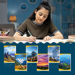 YOUVA Navneet|Spiral Long Book For Students And Executives|Spiral Bound With Safety Lock|A4 Size -21 X 29.7 Cm|Single Line|400 Pages|Pack Of 1