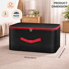 Storite 2 Pack Nylon Wardrobe Bag Underbed Cloth Storage Organizer | Moisture Proof Storage Bag, Storage box for Clothes Saree Bags, Zippered Closure & Handle - Magenta,37x34x23 cm