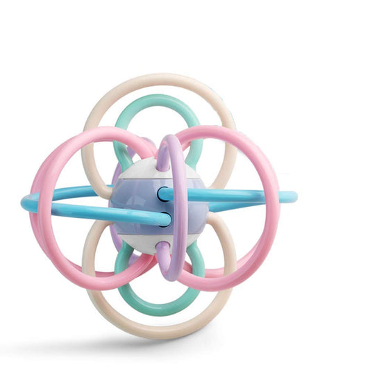 SYGA Baby teether Ball Rattle Manhattan Baby molars Solid Tooth Grip Exercise Hand Grab Toy 0-3 Months