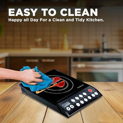 CADLEC CookFusion_5 2000W Induction Cooktop for Home & Kitchen | Powerful Performance, 7 Cooking Modes, LED Display, Auto Shut-Off & Overheat Protection | BIS Approved, 2-Year Warranty | Black
