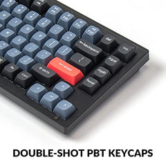 Keychron V1 Wired Mechanical Keyboard, 75% Layout, Frosted Black QMK/VIA Programmable, Hot-swappable K Pro Red Switch, Mac Windows Linux Compatible, Translucent, USB-C