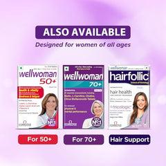 Wellwoman Multivitamin for Women | With Evening Primrose Oil, Magnesium, Vitamin C, B6, Folic Acid | Vegetarian Supplement | 30 Capsules (Pack of 2)