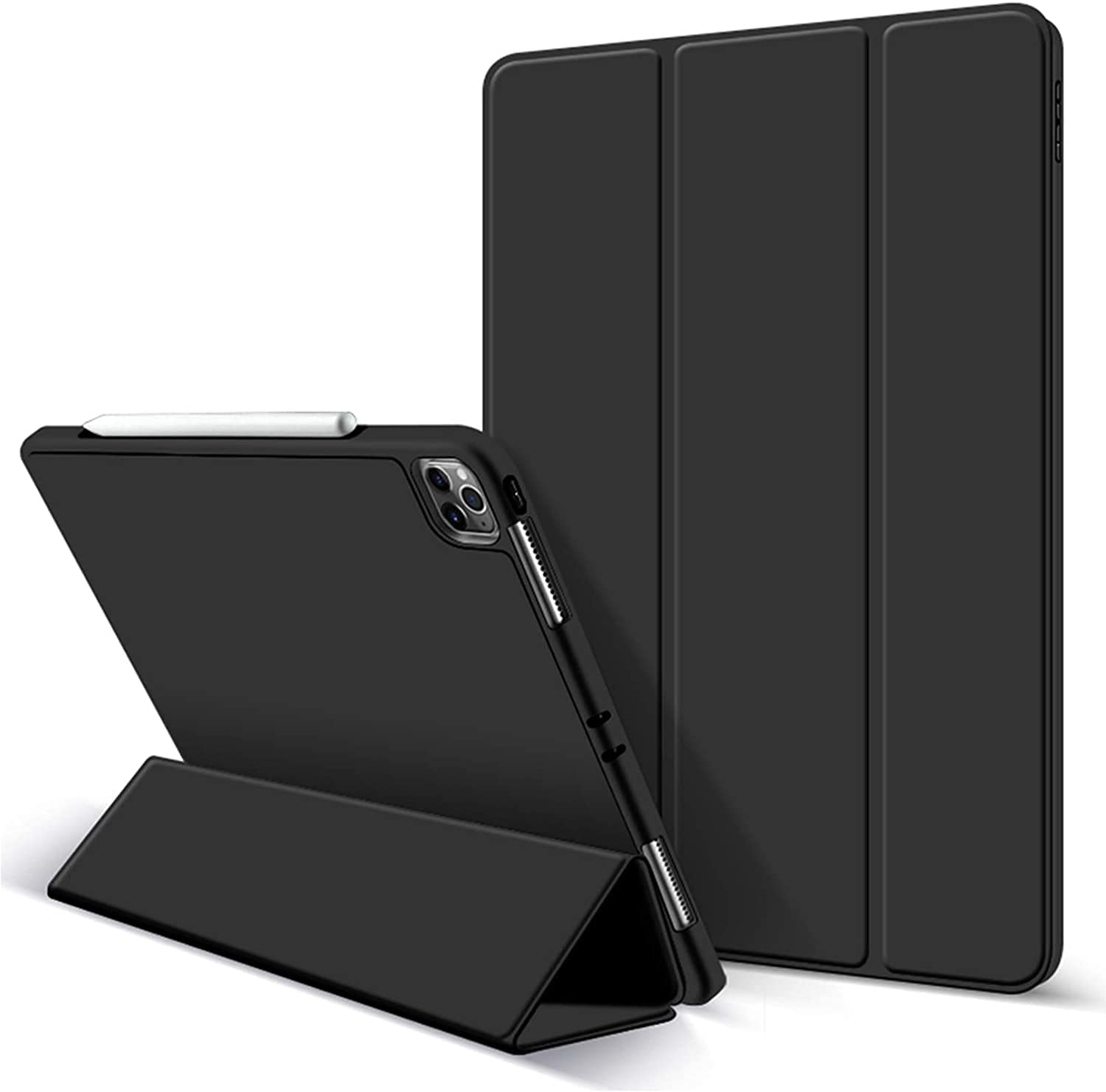 SYGA Flip Case Cover for Apple iPad 10.2" 7th Generation/ 8th Gen 2020 with Pen Holder, Black