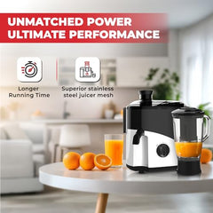 Maharaja Whiteline Odacio Pro Juicer Mixer Grinder With 3 Versatile Jars || 500 Watt || Food Grade Safe || 2 Year Warranty || Black and White