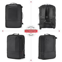 HARISSONS Axiron 15.6” 3-in-1 Business Travel Laptop Backpack | Converts to Briefcase, Sling & Backpack | External USB Gate, Anti-Theft Pocket & Trolley Sleeve | 18L Hybrid Bag for Men & Women