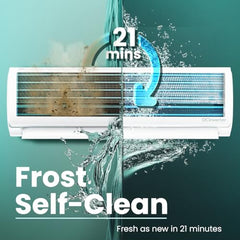 Haier 1.5 Ton 3 Star Twin Inverter Split AC (Copper, 7 in 1 Convertible, Frost Self Clean, HD Filter, Cools at 54Â°C, Long Air Throw - HSU17VP-TQS3BN-INV, White)