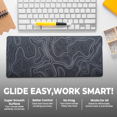 SPIN CART Large Gaming Mouse pad, Long XXL Extended Desk Table Mat Mousepad for Laptop PC Computer (Abstract Blue)