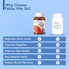 Fytika Vita 365-120 Tablets (Pack of 2) | Multivitamin For Men and Women | With Ashwagandha, Ginseng, Probiotics & Prebiotics and Biotin| Enhances Energy, Stamina, Immunity and Digestion