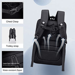 Arctic Hunter Backpack for Men Women 28L Medium Formal Business 15.6" Laptop Bag with Shockproof Pocket USB Port for Office Weekend Travel College Water Resistant,Black