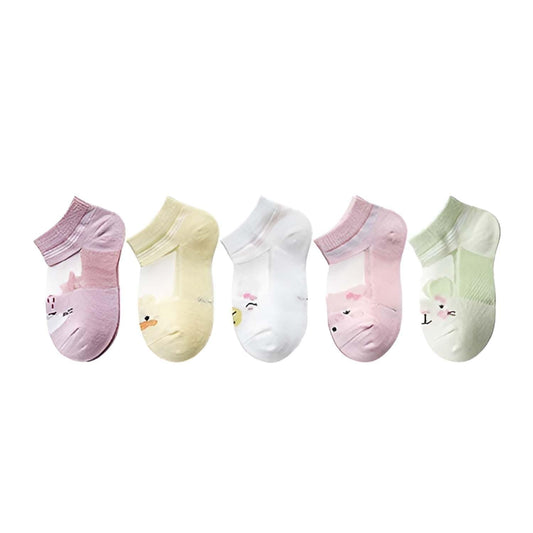 MOMISY 5 PairTube Ankle Socks for Toddlers Infant s Baby Girl Boys Kids (IN, Age, 6 Years, 8 Years, ThinAnimal)