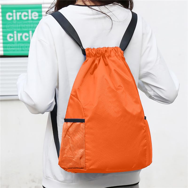 SYGA Drawstring Backpack for Gym, Yoga, Running, Swimming, Beach, Camping, Travel Bag Sports Fitness Club Student Training Bag(Orange)