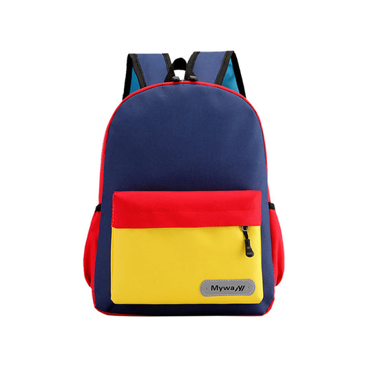 SYGA Kids Schoolbag, Breathable, Waterproof, Customized Logo Backpack For Kindergarten And Elementary School Students (Large Dark Blue)