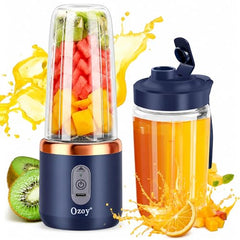 Juicer for Home ^ Lacossi Juicer Mixer Grinder with 1500mAh Battery, 6 Blades 3Gears Fast Blending, 2-Jar Capacity (400ml*2) | 40 Watts Bullet Rechargeable Portable Personal Juicer