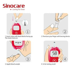 SINOCARE SAFE AQ Blood Glucose Test STRIPS, Box of 100 | Works with SAFE AQ GLUCOMETER ONLY | Lancets not included | Blood Glucose Monitor Strips, Pack of 100