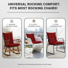 DADDY COOL Multipurpose Extra Long Rocking Chair Cushion for Outdoor and Indoor/Chair pad for Home & Office Chair Filling 18 x 50 Inch Pack of 1 Dark Green (Only Cushion)
