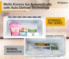 Whirlpool 192 L 3 Star Vitamagic PRO Frost Free Direct-Cool Single Door Refrigerator (215 VMPRO PRM 3S RADIANT STEEL-Z Fridge, Silver, Auto Defrost Technology)