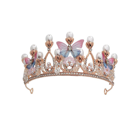 SYGA Girls Crystal Tiara Crown Women Flower Butterfly Princess Headband Gift for Wedding Prom Birthday Party Pageant Christmas Hair Accessories Costume Party Gift Present for 8-16 Years Teens Jewelery