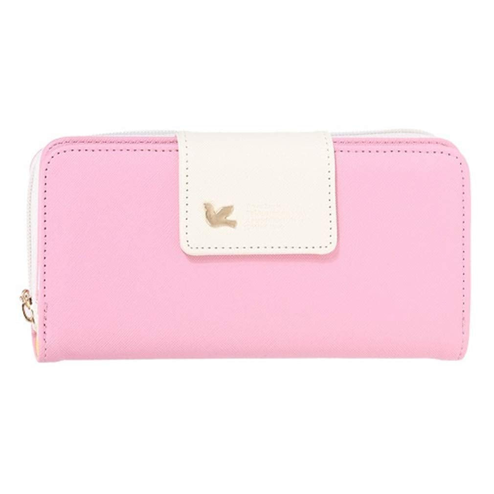 Syga Pink Leather Women's Clutch Cum Card Holder (HandClutch_Pink)