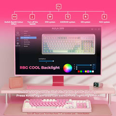 AULA 99 Key Keyboard, Wireless Gaming Keyboard Bluetooth Computer Keyboards