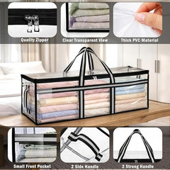 Storite Jumbo Super-Size 81 L Canvas Moisture Proof Heavy Duty Storage Bag | for Toys/Stationery/Blankets/Clothes/Moving Bags MultiPurpose With Strong Reinforced Handles Rectangular Cream (87x26x36 cm)