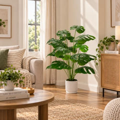 Der Rose 28" Fake Plants, Artificial Monstera Plants Indoor