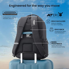 American Tourister Verve 17" Laptop Backpack | USB Charging Port | Smart Trolley Sleeve | Hidden Pocket | Tractum Suspension Straps | Office Bag for Men and Women | Black | 1 Year Global Warranty