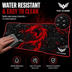 WAR HAMMER GX1050 Extended Size Gaming Mouse Pad| Stitched Edges| Non-Slip Rubber Base|Computer Laptop|Keyboard Mouse Pad for Office & Home (Extended XXL, GX3050 AR120)
