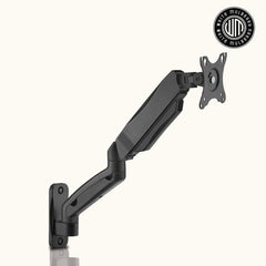 White Mulberry |DIY| Wall Mounted Monitor Stand Mount | Supports 15-32 Inch Screens| 9 Kg Screen Load | VESA 75X75 & 100X100 | Spring Assisted Wall Mounted Monitor Mount | Black - (Single Screen)