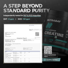 Nutrabay Pure Series Micronised Creatine Powder Monohydrate, Pre/Post Workout Bodybuilding, Crossfit Supplement, 250 g (Unflavoured)