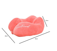 SYGA Neck Pillow Travel Soft Velvet Head Pillows Adjustable Providing 360-Degree Chin Support Head Rest Pillow (Brown, pack of 1)