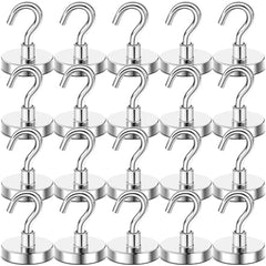 DIYMAG Magnetic Hooks 15pcs 30lbs Cruise Essentials 2026 Magnet Hook | Neodymium Heavy Duty Strong Magnets Hanging Ship Cabins Refrigerator Fridge Classroom Beach Vacation Kitchen Grills Home Tool